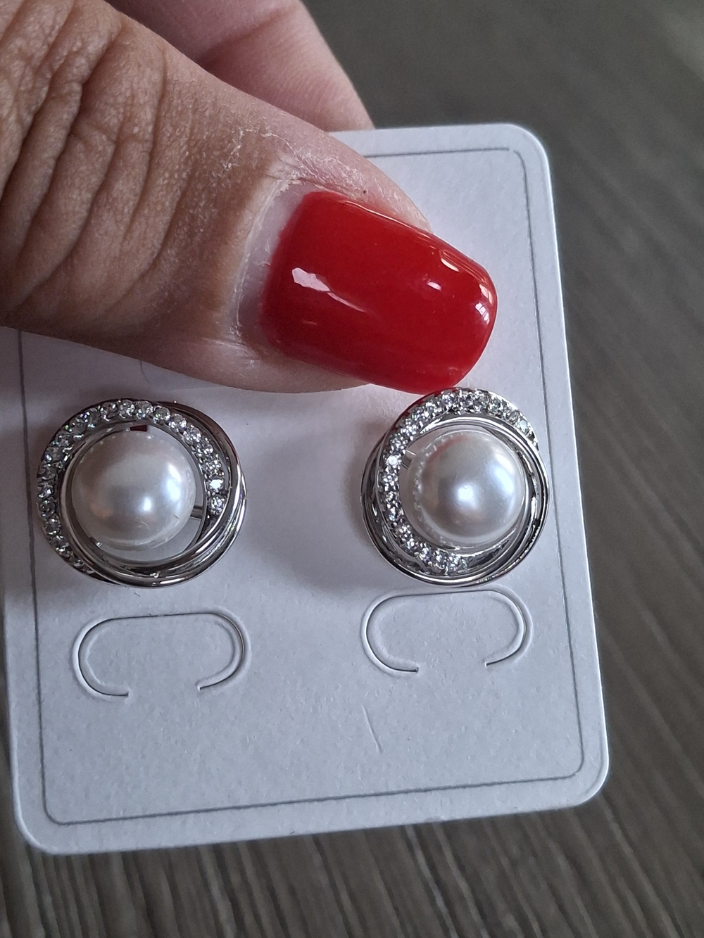 Classic Pearl and Crystal Halo Stud Earrings - White Pearl